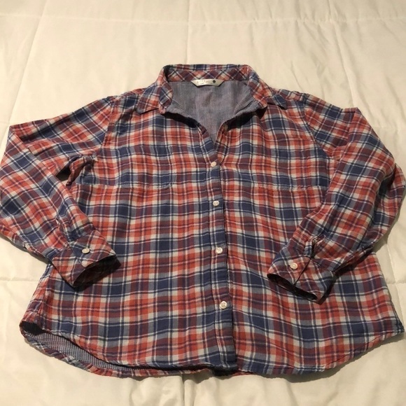 Riders Lee Plaid red, white and blue long sleeve T - Picture 1 of 6